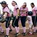 The Michigan softball team gets in line to shake hands with Northwestern on Friday, May 3. Daniel Brenner I AnnArbor.com